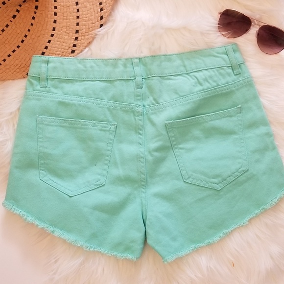 NWOT Refuge High Waisted Vintage Cheeky Short Mint - Picture 2 of 5